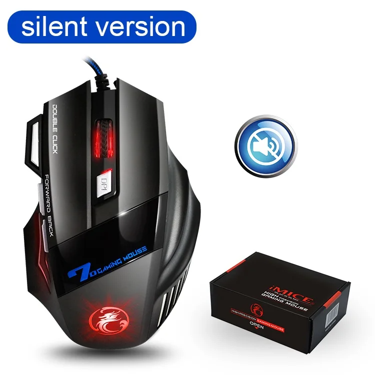 Professional Wired Gaming Mouse 7 Buttons LED 5500DPI
