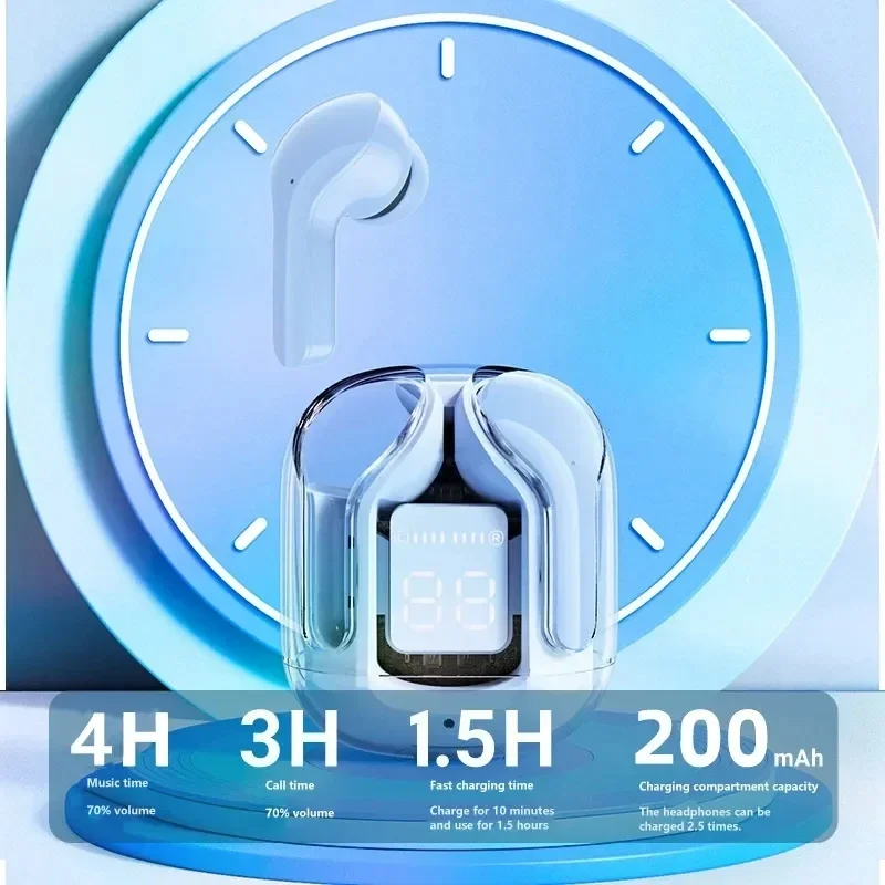 Original T2 Wireless Bluetooth Earphone Transparent HIFI Headphones