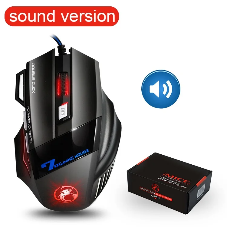 Professional Wired Gaming Mouse 7 Buttons LED 5500DPI