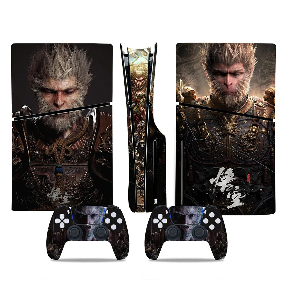 Black Myth Wukong Vinyl Protective Stickers For PS5 Slim Console & Controllers
