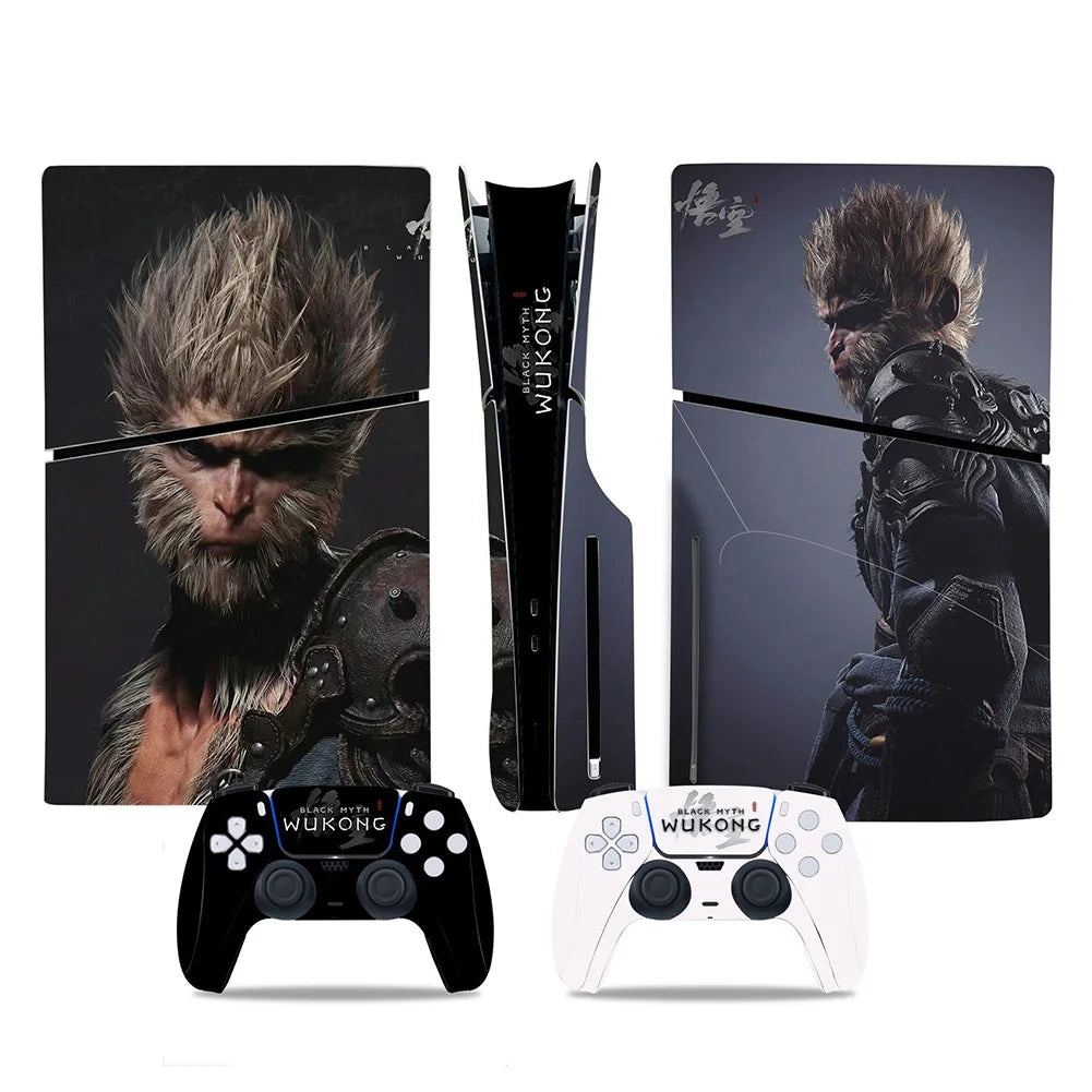 Black Myth Wukong Vinyl Protective Stickers For PS5 Slim Console & Controllers