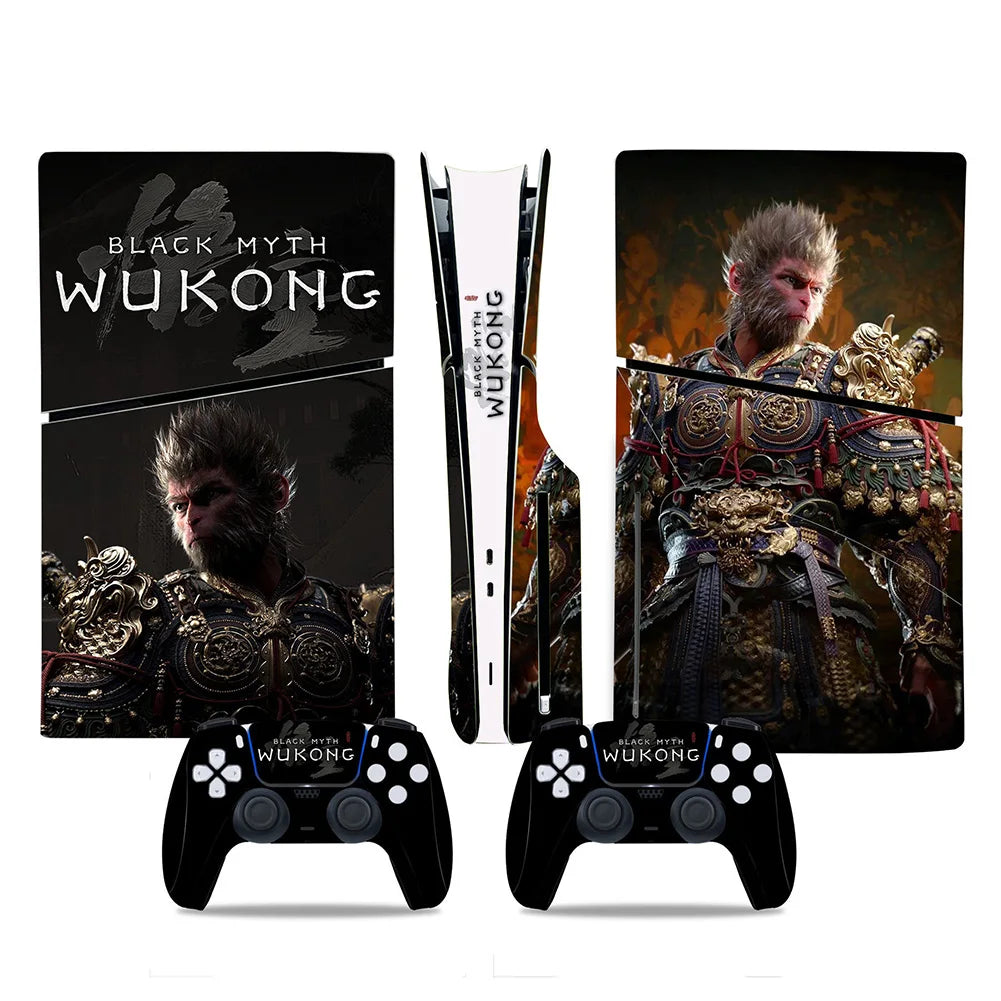 Black Myth Wukong Vinyl Protective Stickers For PS5 Slim Console & Controllers