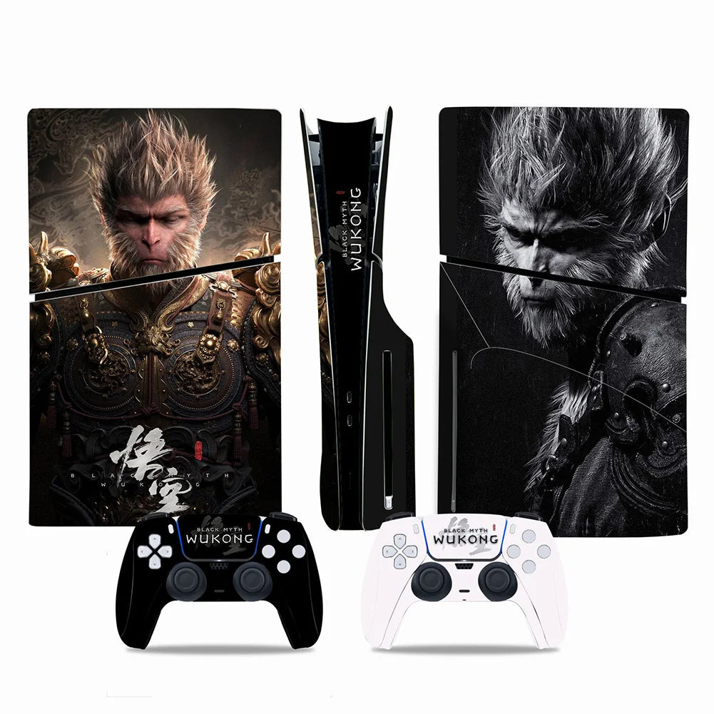 Black Myth Wukong Vinyl Protective Stickers For PS5 Slim Console & Controllers