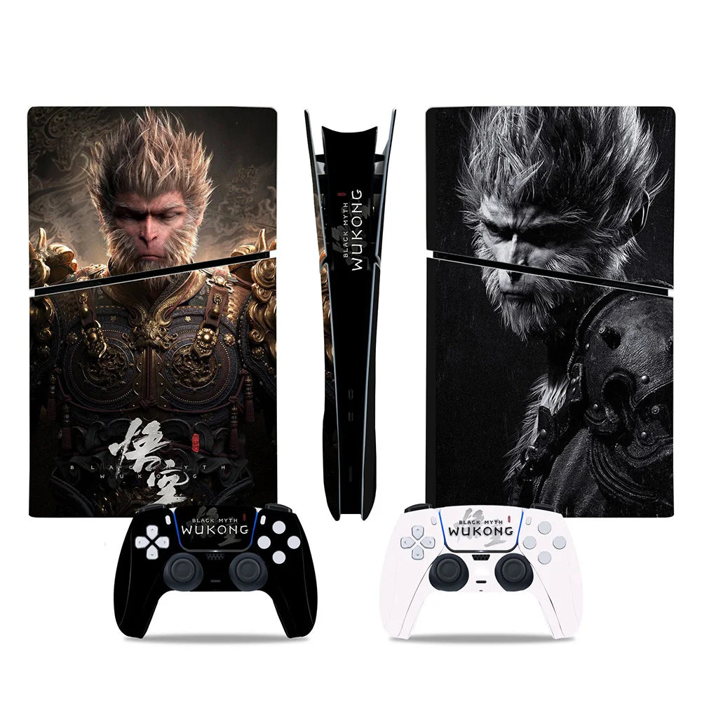 Black Myth Wukong Vinyl Protective Stickers For PS5 Slim Console & Controllers