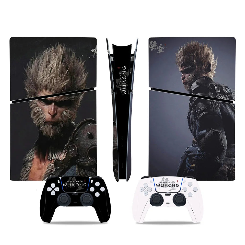 Black Myth Wukong Vinyl Protective Stickers For PS5 Slim Console & Controllers