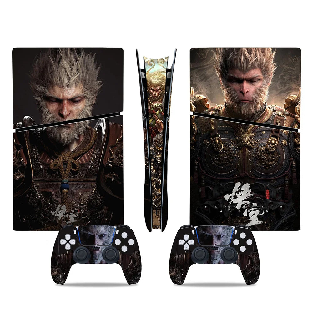 Black Myth Wukong Vinyl Protective Stickers For PS5 Slim Console & Controllers