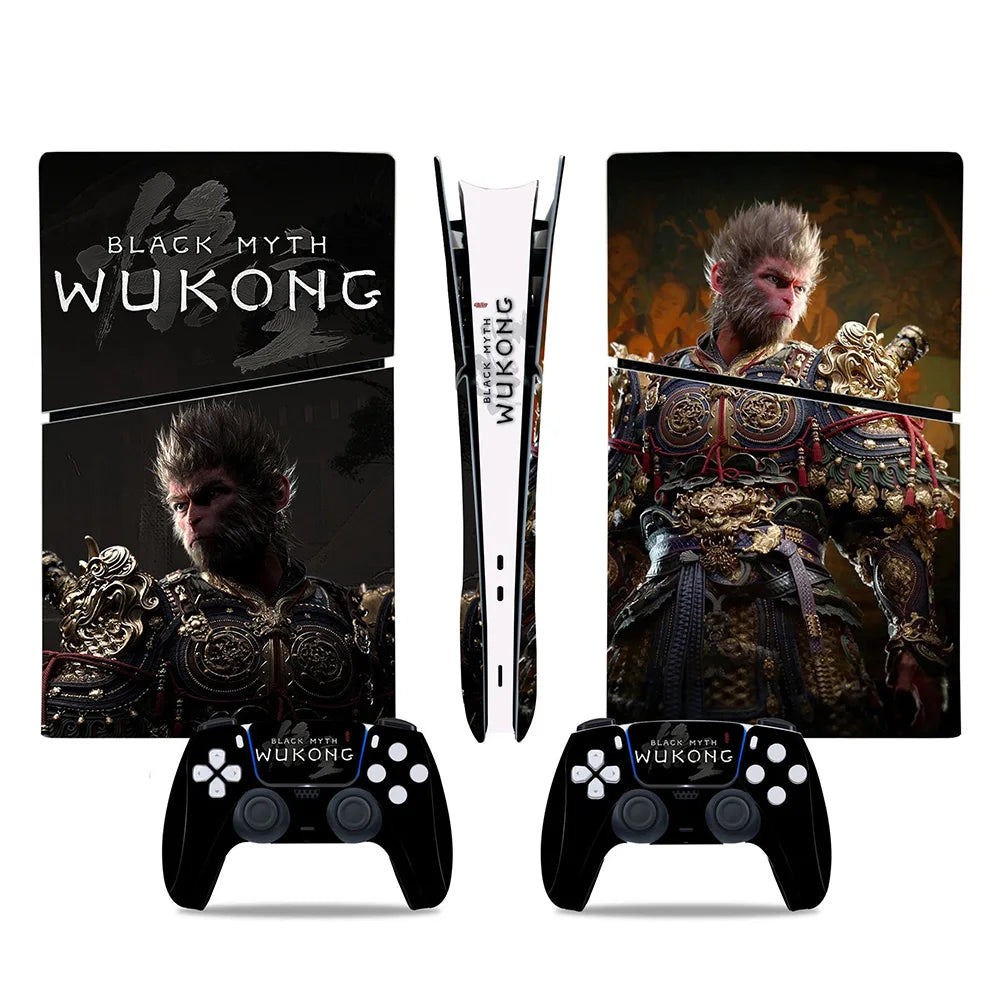 Black Myth Wukong Vinyl Protective Stickers For PS5 Slim Console & Controllers