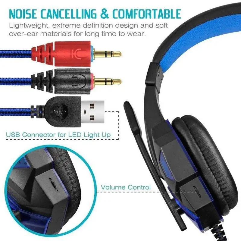 Gaming Headset EastVita PC780 with lighting microphone and bass earphones for PC / PS4 / Xbox