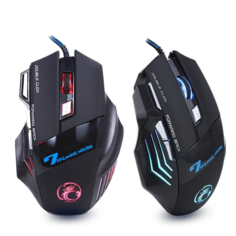 Professional Wired Gaming Mouse 7 Buttons LED 5500DPI