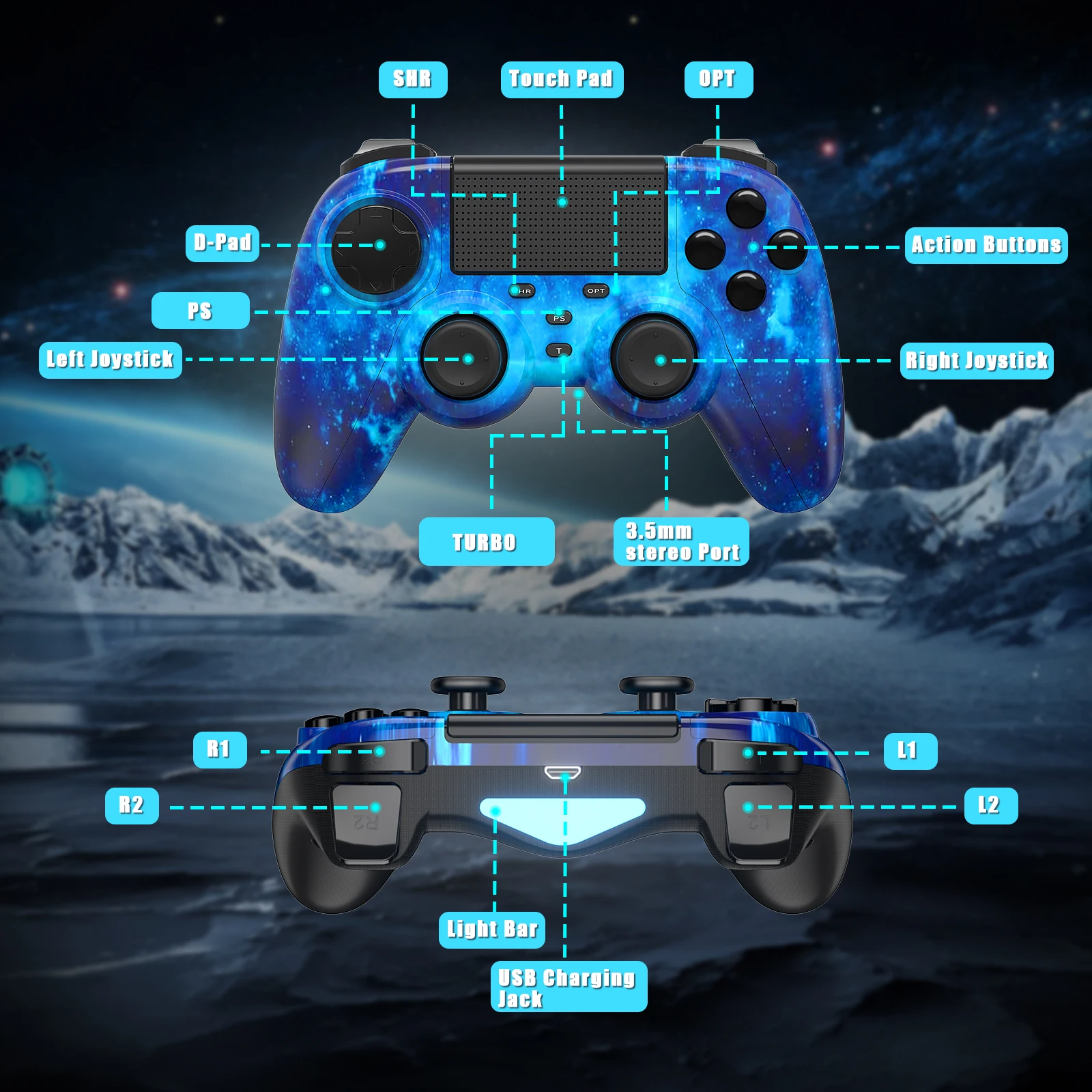 Wireless Controller for PS4 PS3 PC PHONE