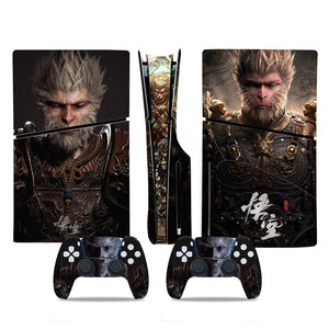 Black Myth Wukong Vinyl Protective Stickers  For PS5 Slim Console & Controllers