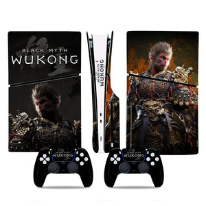 Black Myth Wukong Vinyl Protective Stickers  For PS5 Slim Console & Controllers