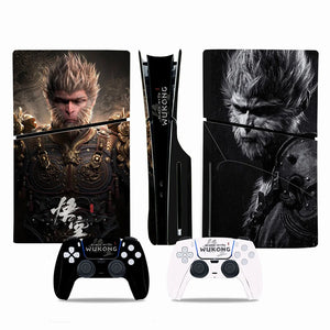 Black Myth Wukong Vinyl Protective Stickers  For PS5 Slim Console & Controllers