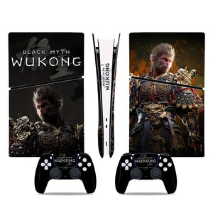 Black Myth Wukong Vinyl Protective Stickers  For PS5 Slim Console & Controllers